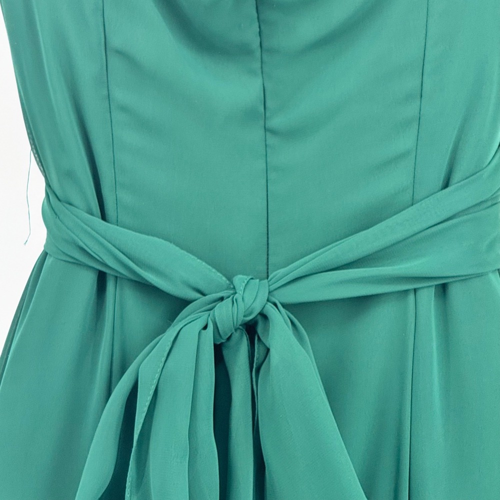 New Social Bridesmaids Womens 6 Hunter Green Chiffon OffShoulder Gown Long Dress - Picture 12 of 13